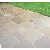 Autumn Brown Indian Sandstone Natural 22mm Calibrated Patio Paving Slabs Pack 15.5m2 