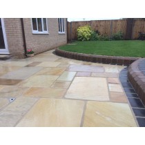 Tumbled Fossil Mint Indian Sandstone Natural 22mm Calibrated Patio Paving Slabs Pack 18.5m2 