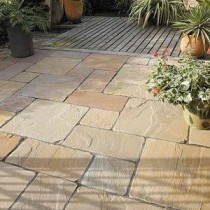 Golden Brown Indian Sandstone Natural 22mm Calibrated Patio Paving Slabs Pack 15.5m2 