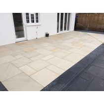 Honed Mint Indian Sandstone Natural Calibrated Patio Paving Slabs Pack 15.5m2 22mm