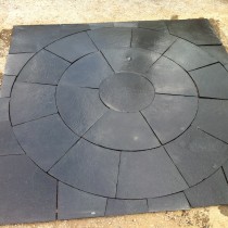 Kotah Black Indian Limestone Natural Paving Circle 2.7 Diameter with Squaring off Kit