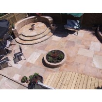 Rippon Rose Indian Sandstone Natural Paving Circle 2.7 Diameter with squaring off kit